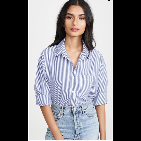 August Silk striped button down long sleeve - Picture 3 of 8